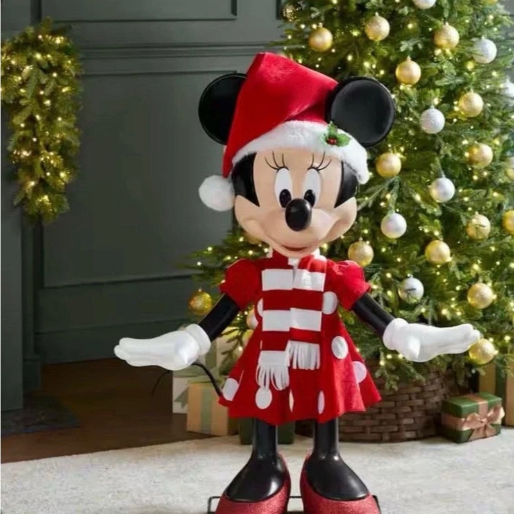 Disney Animated Holiday Minnie Mouse in Red and White